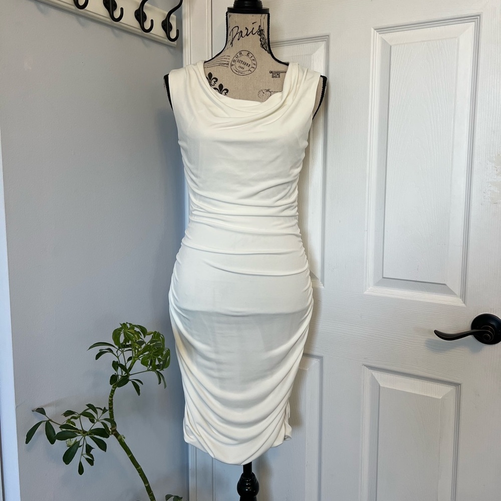 Valerie Bertinelli White Midi Dress